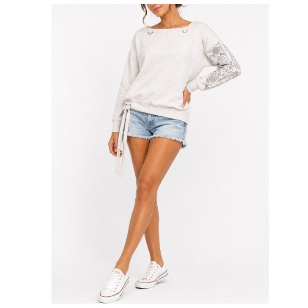 Adidas by Stella McCartney Women's Gray Long Sleeve Boat Neck Sweatshirt Size S